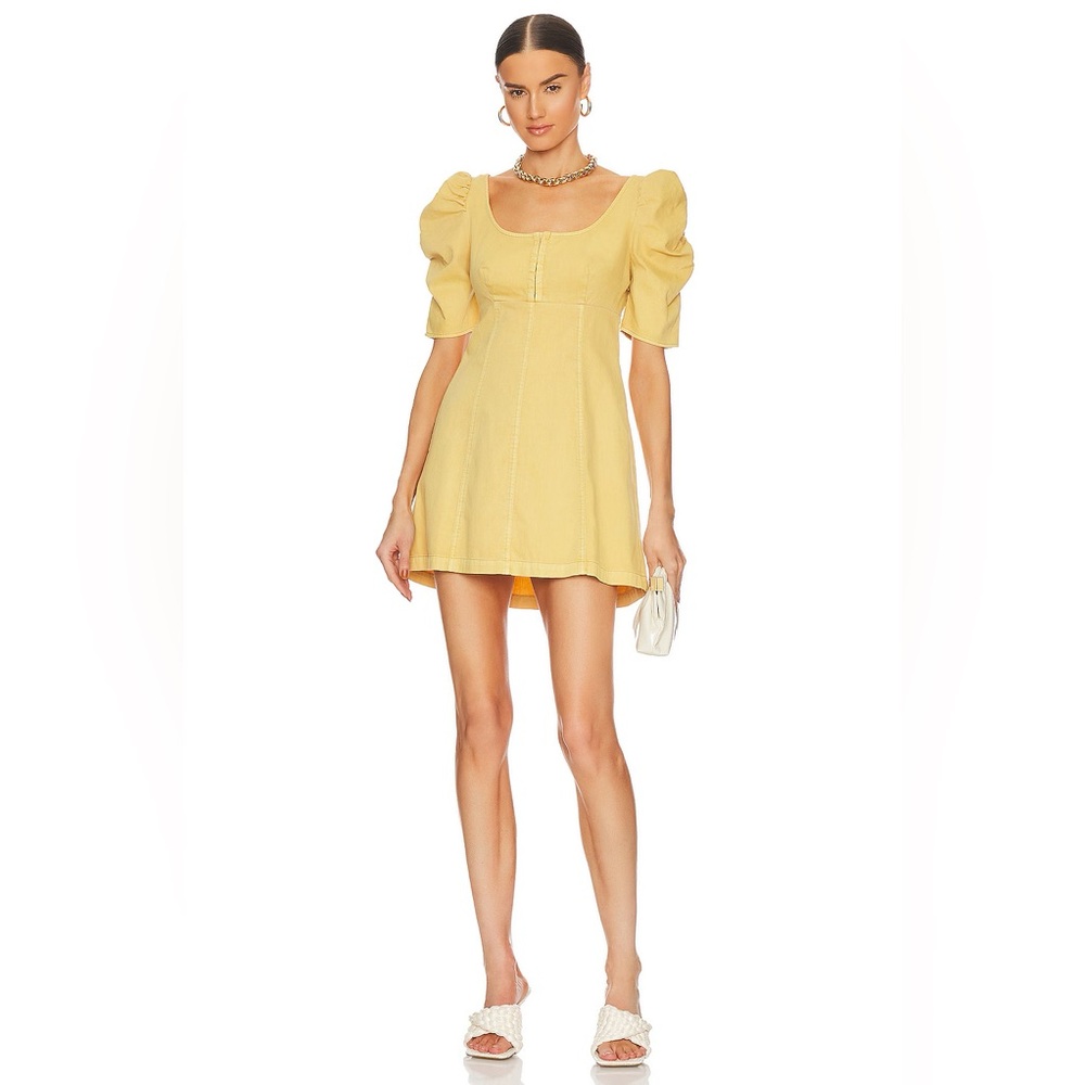 Free People Cheyenne Denim Mini in Sand Dune